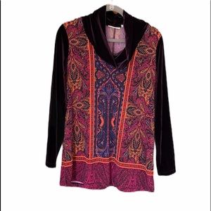 Susan Graver Purple and paisley tunic top.